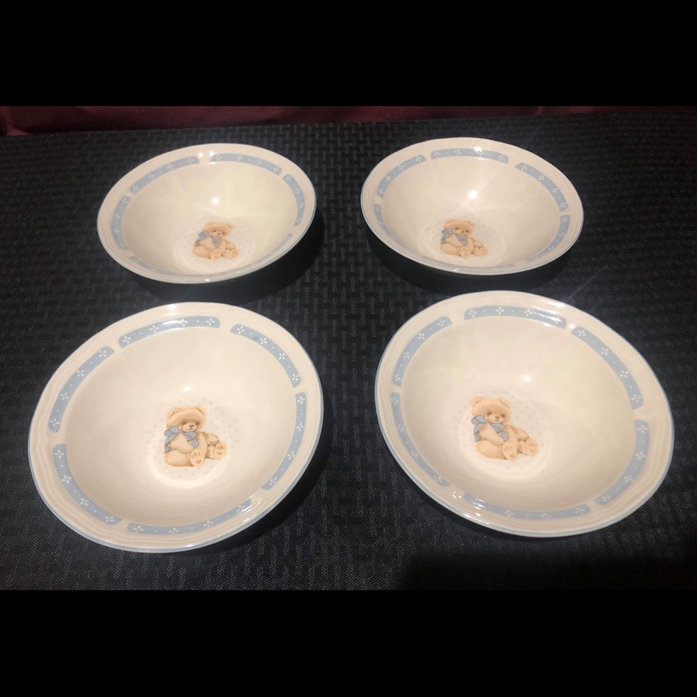Tienshan Stoneware Country Theodore Bear Bowls